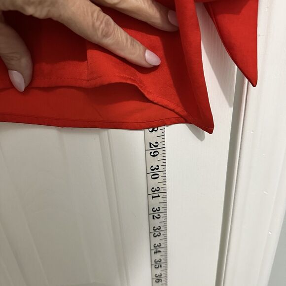 Chico's Persimmon Orange Red Tie Sleeve Top New Size XL 3 - Picture 5 of 8